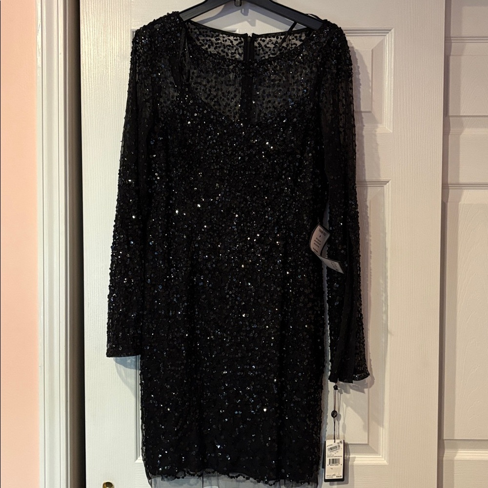 Adrianna Papell Black Sequin Gown